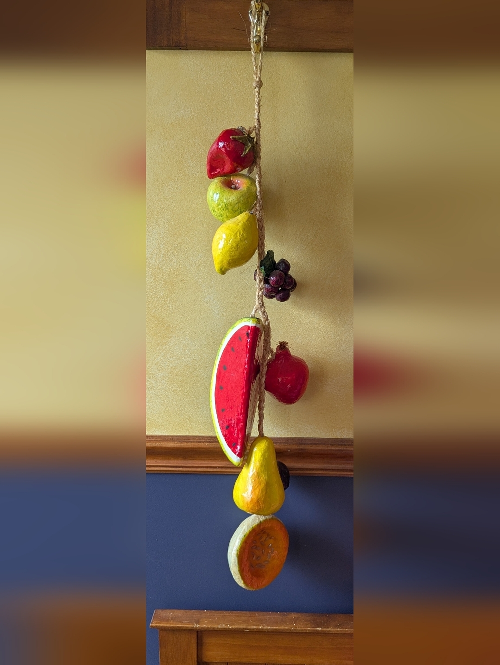 Decorative Fruit Hanging Wall Accent - Yellow, Red, Green, Purple and Orange